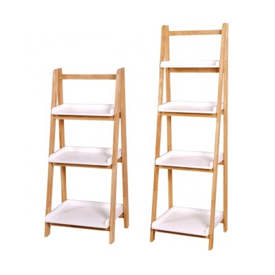 Natural bathroom shelf bath ladder towel holder Brown 3-tier bamboo storage rack