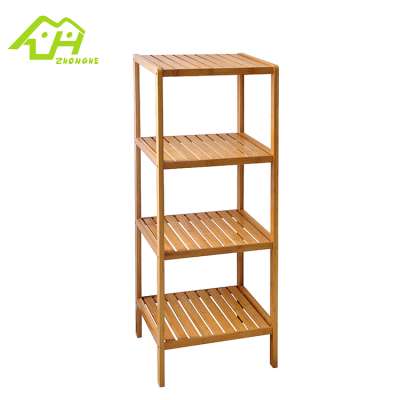 Classic wooden small space floor 3-tier bamboo storage