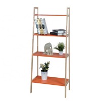 Hot sale wooden storage ladder rack, 4 tier shelf storage rack