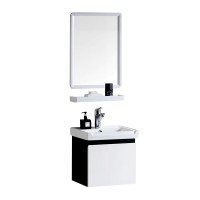 Modern Hanging Mirrored Furniture Bathroom Bath Basin PVC Cabinet Vanity Cabinet With Mirror